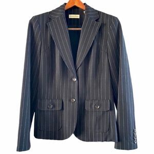 Amanda Smith Black Lavender Pinstripe Blazer 6
